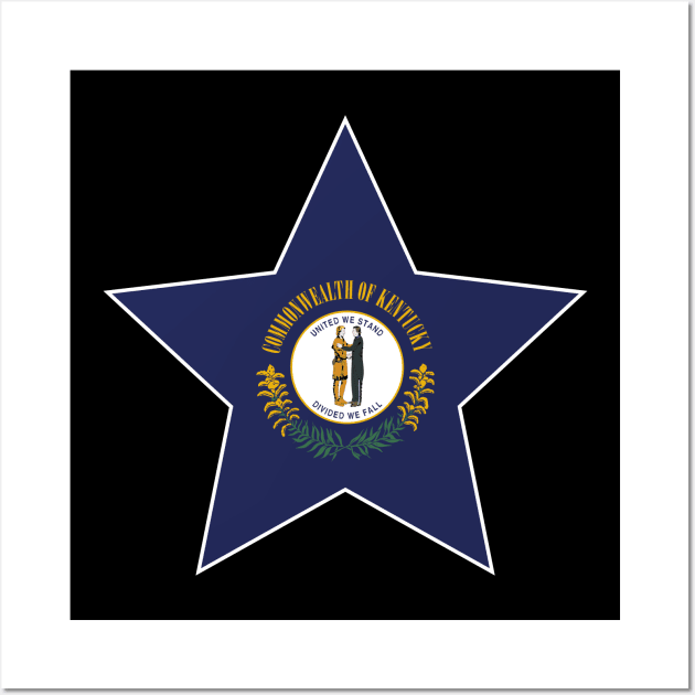 Kentucky State Flag Star Wall Art by Realittle